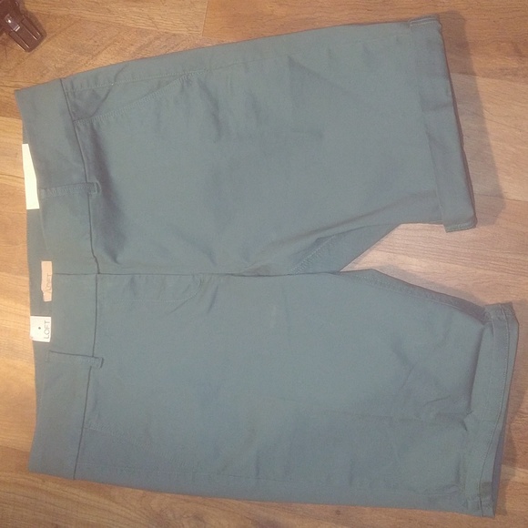 LOFT Bermuda Roll Shorts Teal Mid-Length Shorts New - Picture 5 of 10
